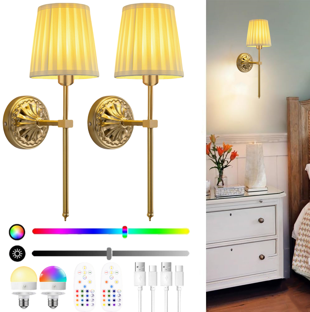 Foyer Lighting Wall Decor - Battery-Powered Wall Light: Rechargeable Wall Light