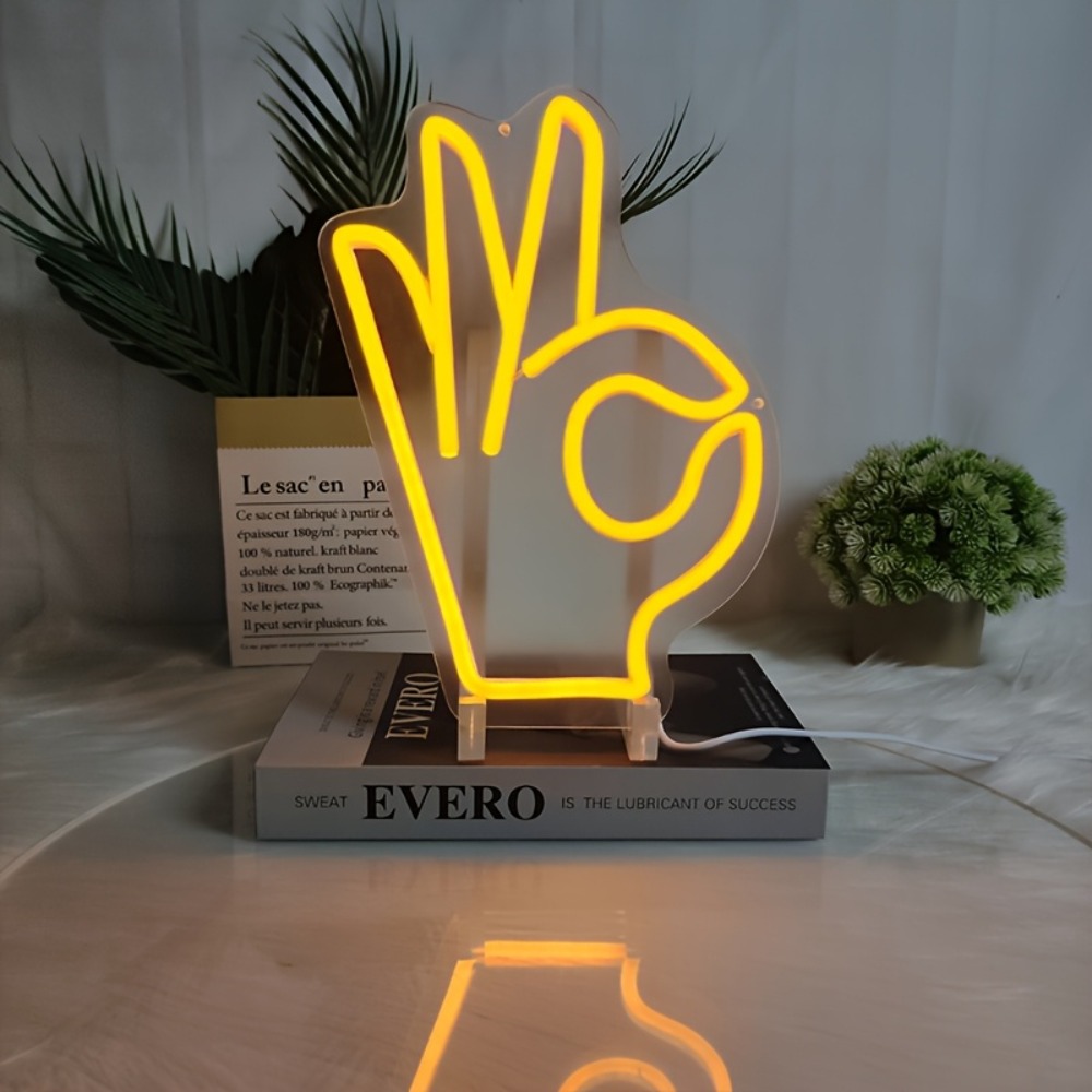 Ok Lighting Decor - OK Gesture Finger Neon Signs, for