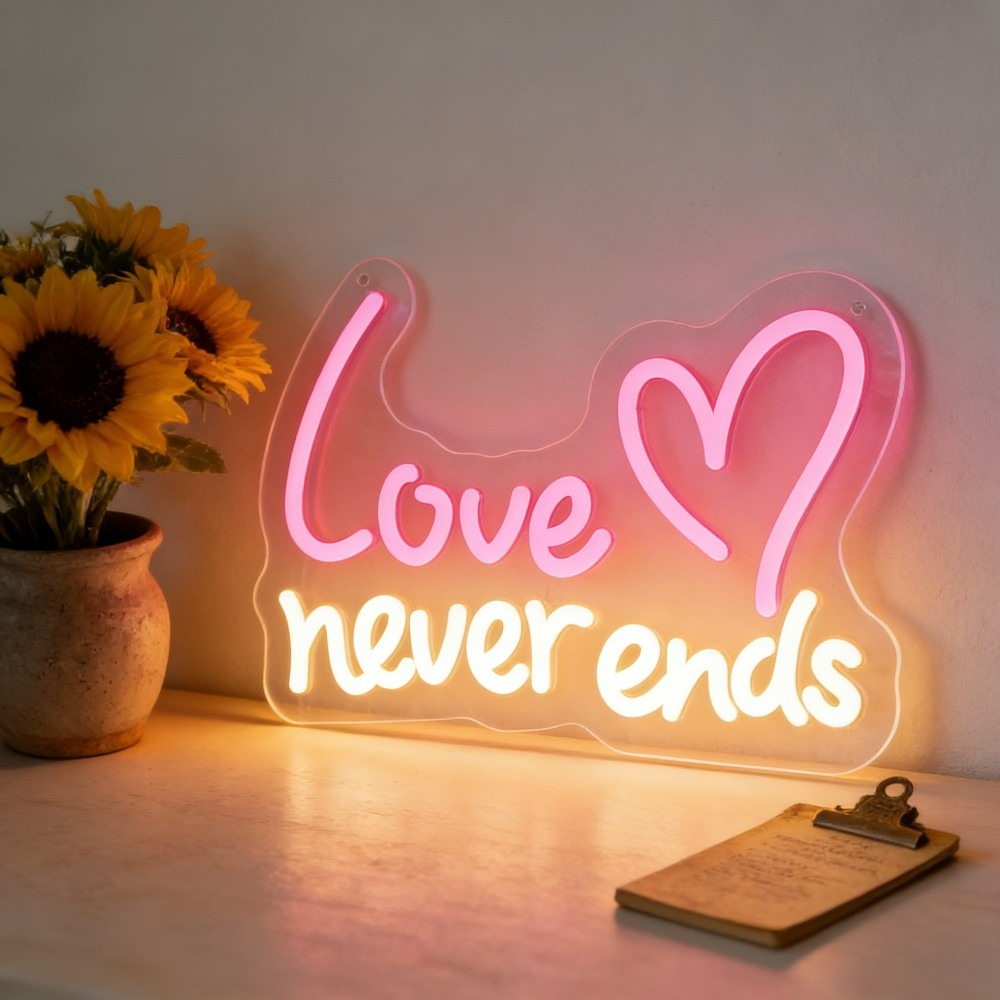 Lighting Home Decor Ideas - Love Never Ends LED Neon Sign