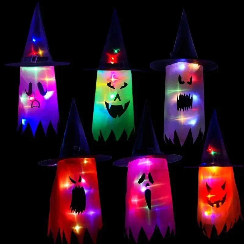 Lightings Decoration - 1PC Halloween Witch Hat Colorful Light