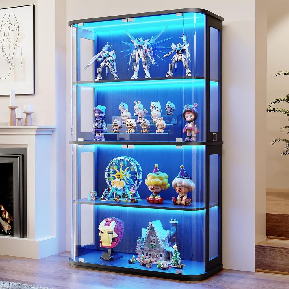 Lighting & Home Decor Studio Photos - 4-Tier Glass Display Cabinet with 3