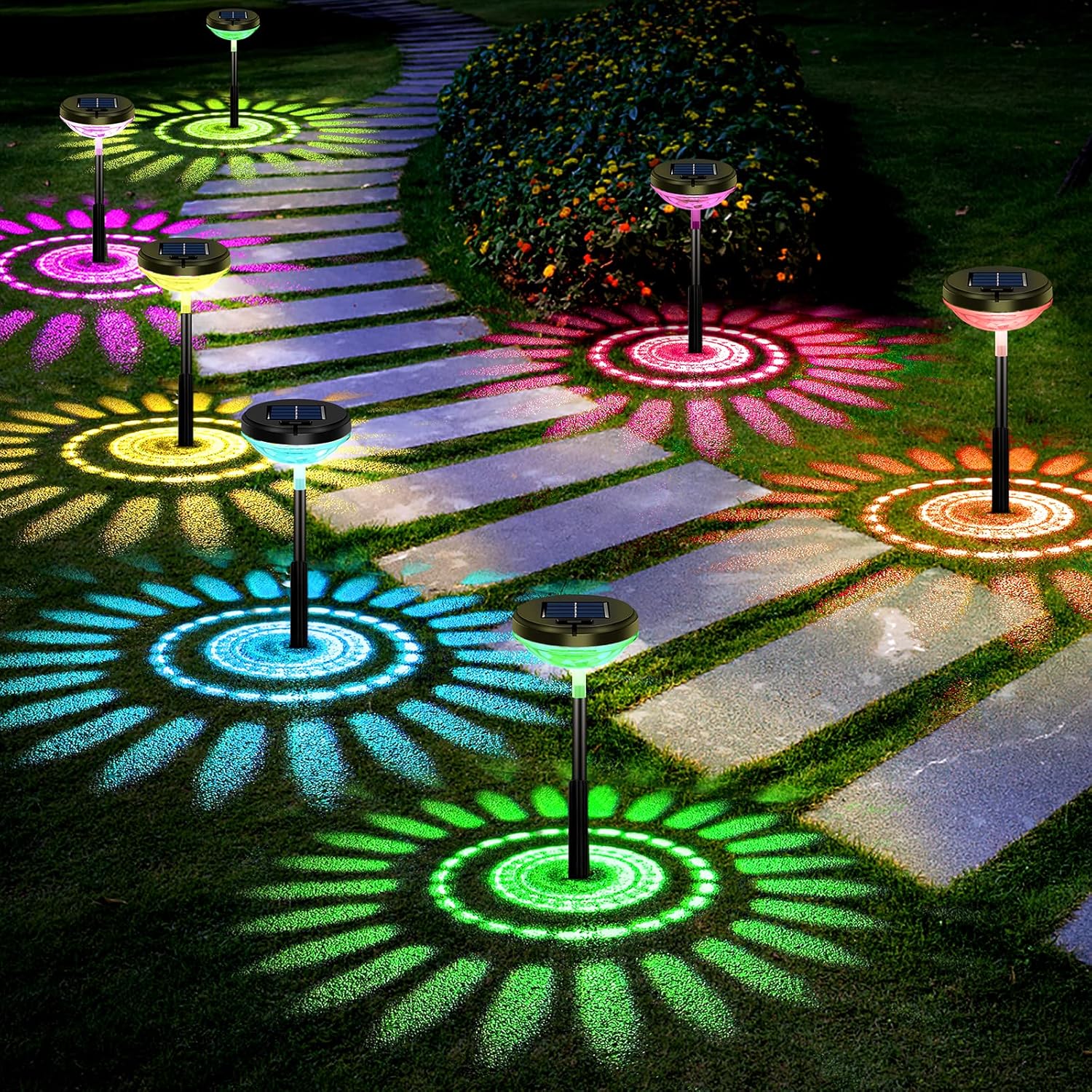 Yard Lighting Decor - 6 Pack Solar Pathway Lights with