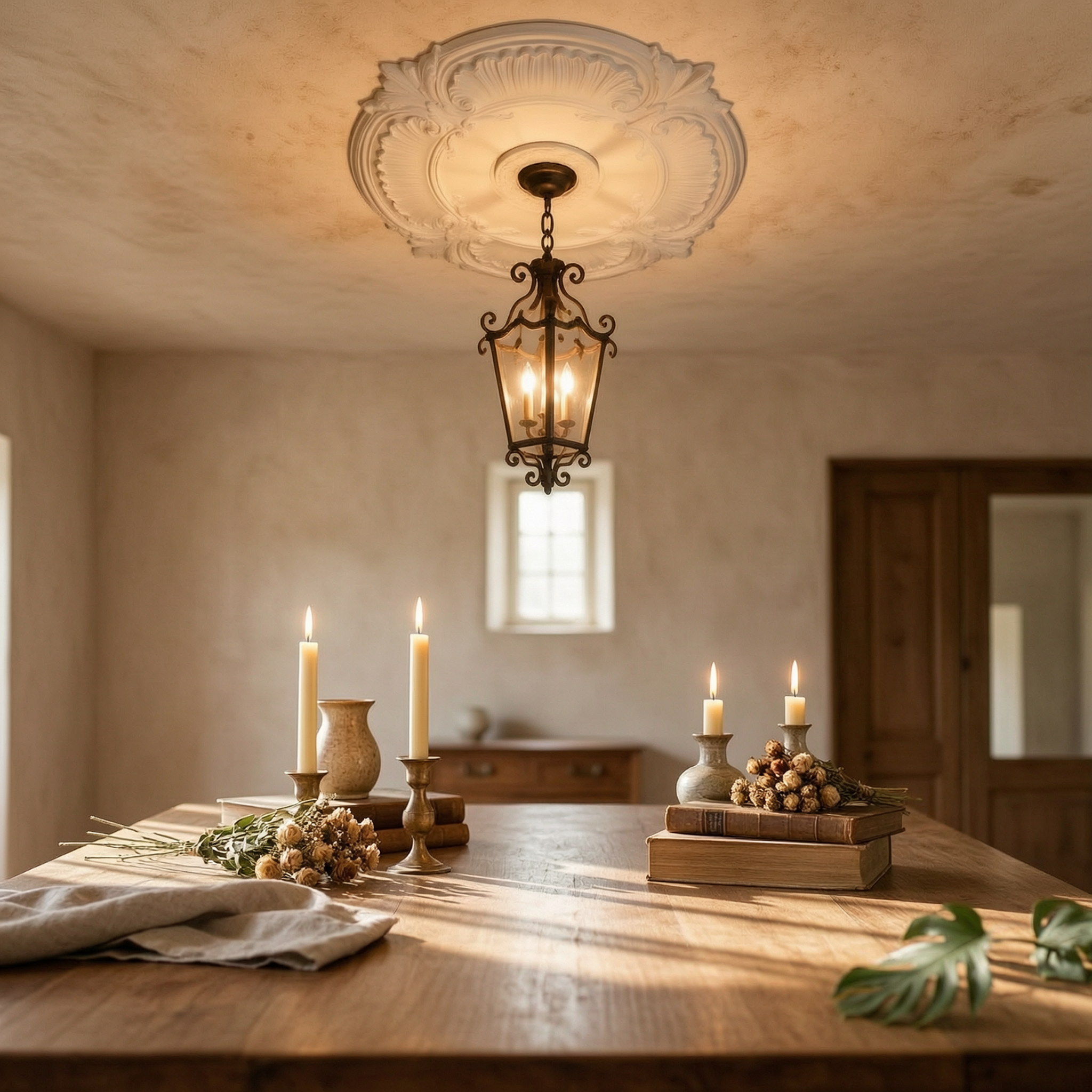 Lightings Decoration - Round PU Ceiling Medallion Ornate Decorative