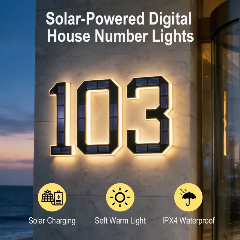 BORUiT LED olar House Number L - Lighting Decor House 评论和价格