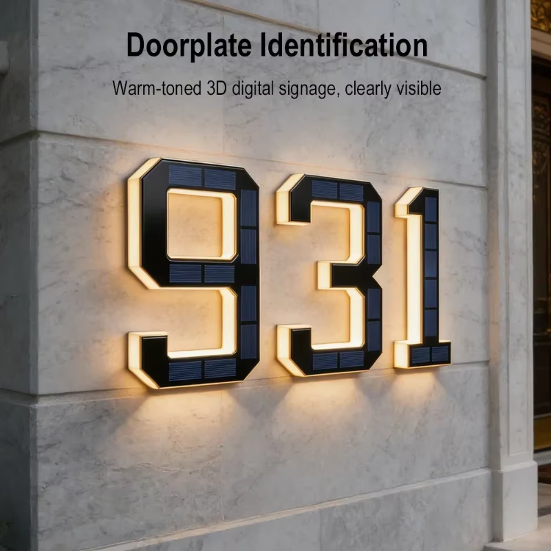 BORUiT LED olar House Number L - Lighting Decor House 评论和价格