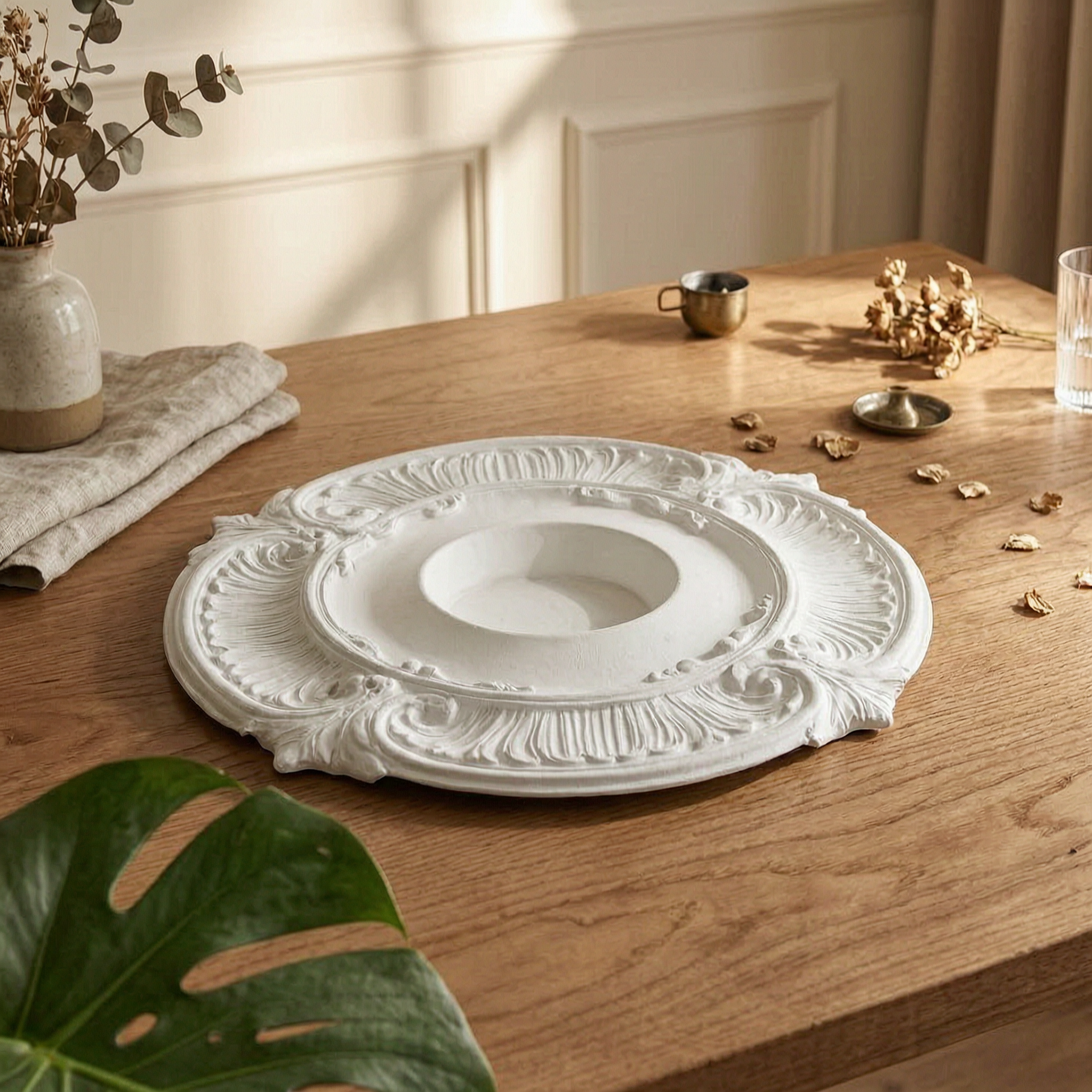 Round PU Ceiling Medallion Scr - Lightings Decoration 评论和价格