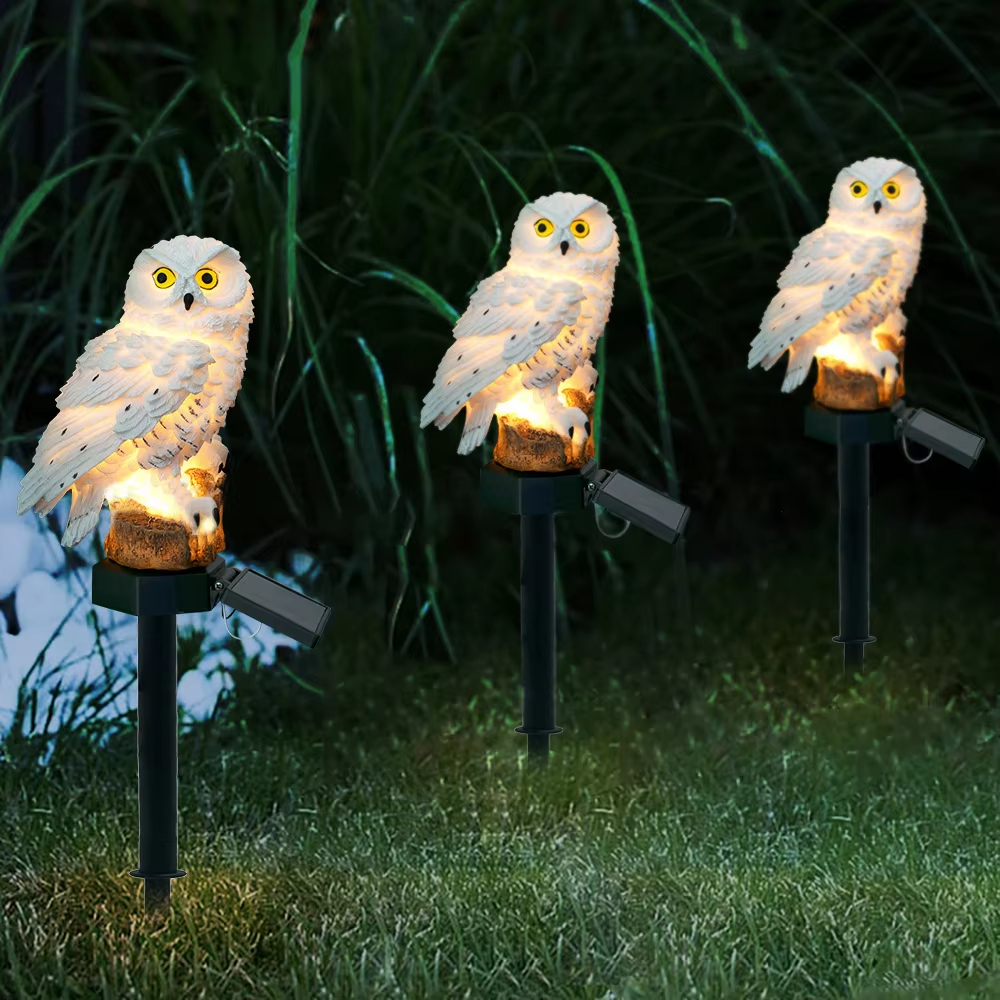 Solar light owl animal sculptu - Yard Lighting Decor 评论和价格