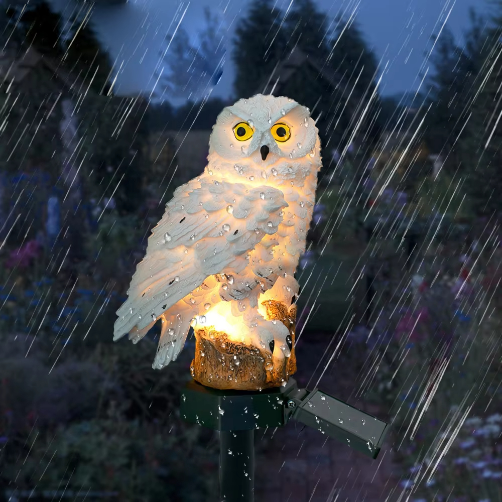 Solar light owl animal sculptu - Yard Lighting Decor 评论和价格