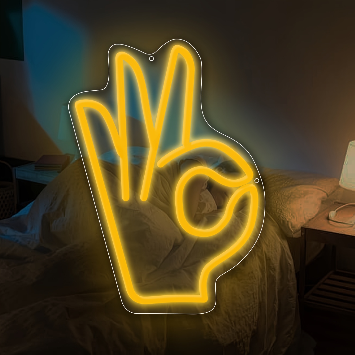 1pc OK Gesture Finger Neon Sig - Ok Lighting Decor 评论和价格