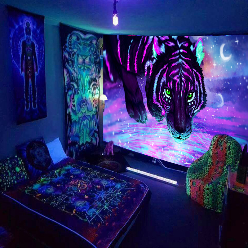 Black Light Tapestry Wall Hang - Lighting World Decor 评论和价格