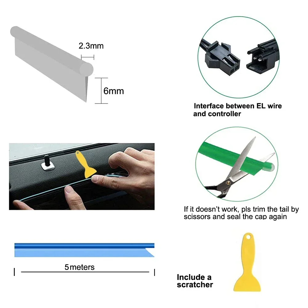 1-5M Car Interior Led Strip Li - Lighting Bolt Decor 评论和价格