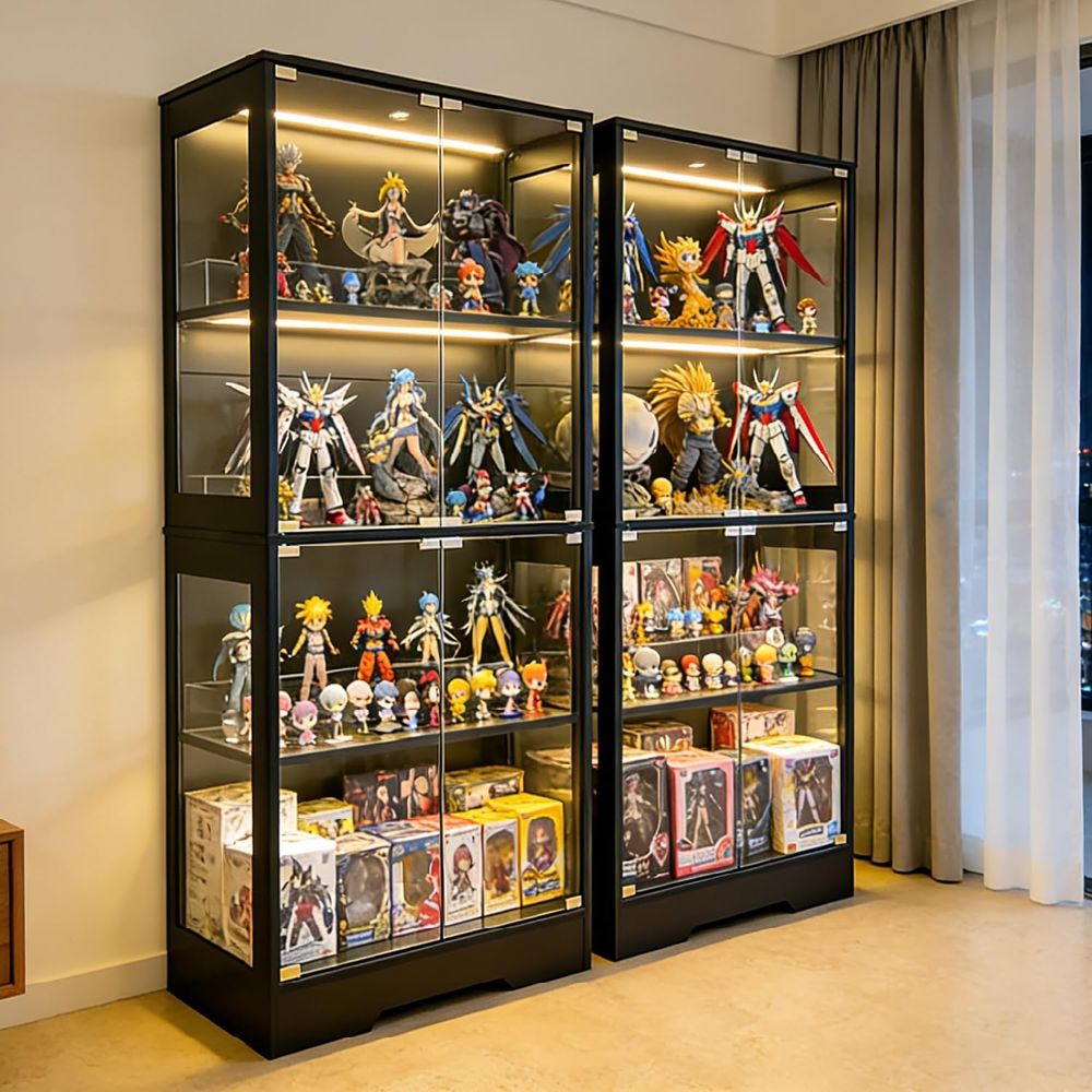 Dual-Tier Glass Display Cabine - Lighting & Home Decor Studio Photos 评论和价格