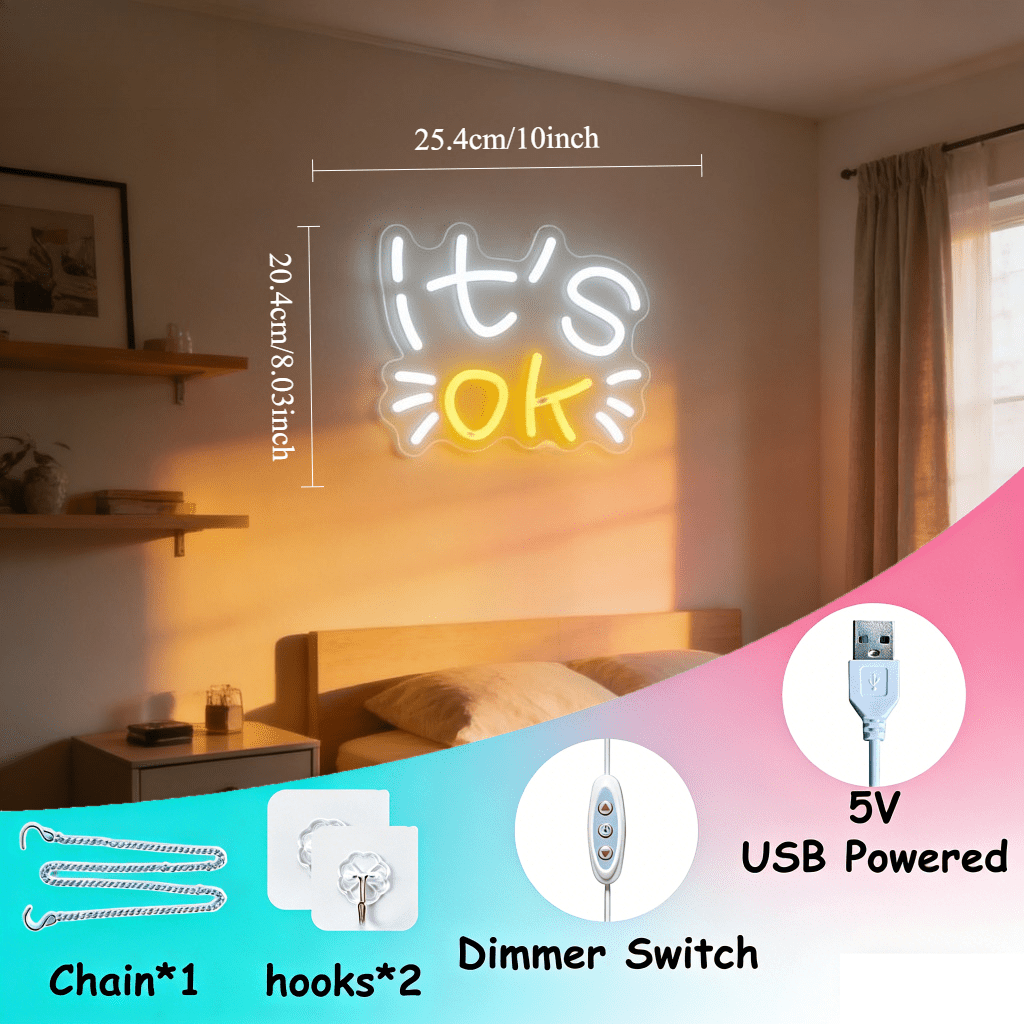 It's OK Neon Sign LED Night Li - Ok Lighting Decor 评论和价格