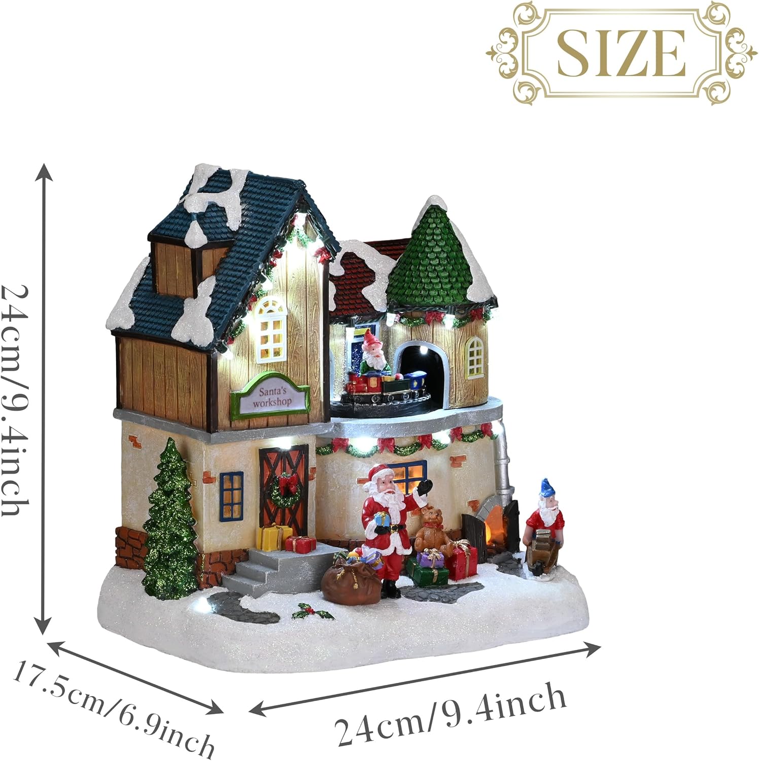 Christmas Village Lighted Sant - Lighting Decor House 评论和价格