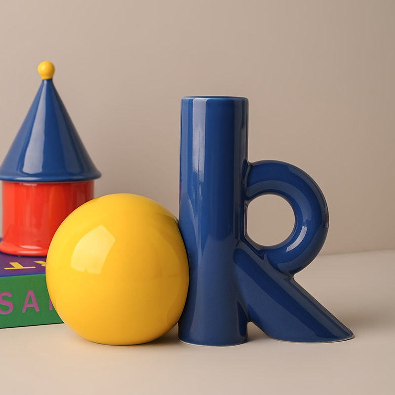 4Colors OK-Shaped Ceramic Vase - Ok Lighting Decor 评论和价格
