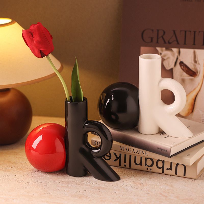4Colors OK-Shaped Ceramic Vase - Ok Lighting Decor 评论和价格