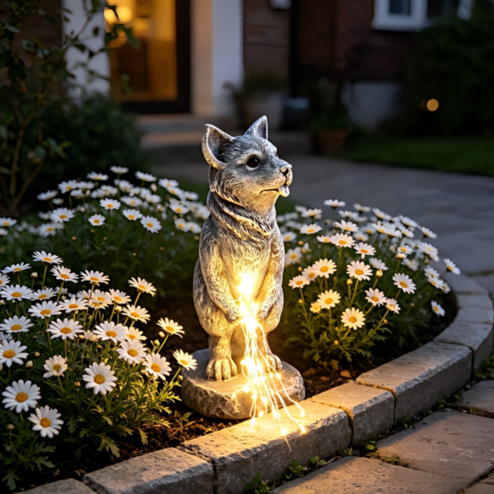 Lighted Dog Statue Decorative  - Yard Lighting Decor 评论和价格