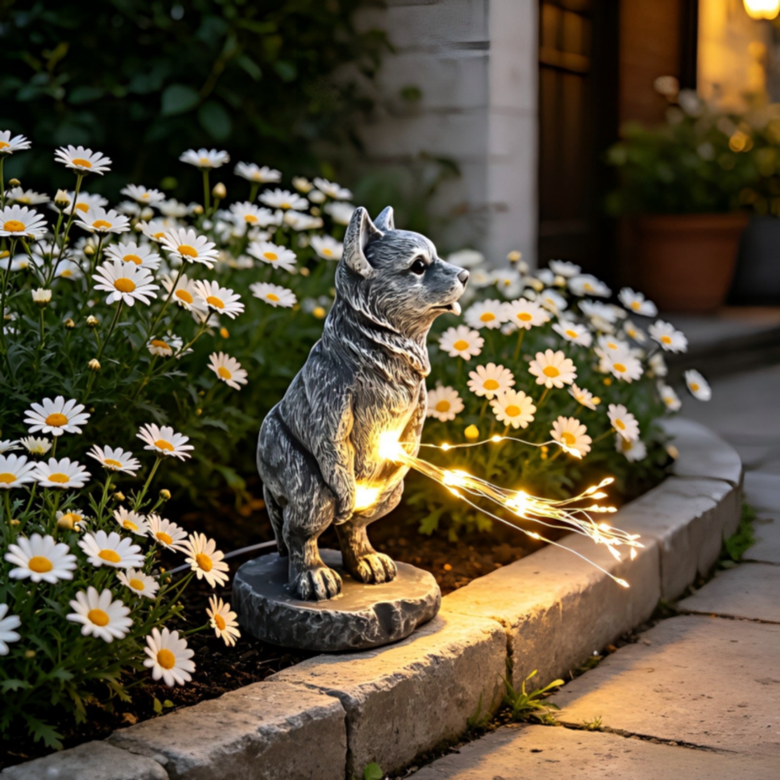 Lighted Dog Statue Decorative  - Yard Lighting Decor 评论和价格
