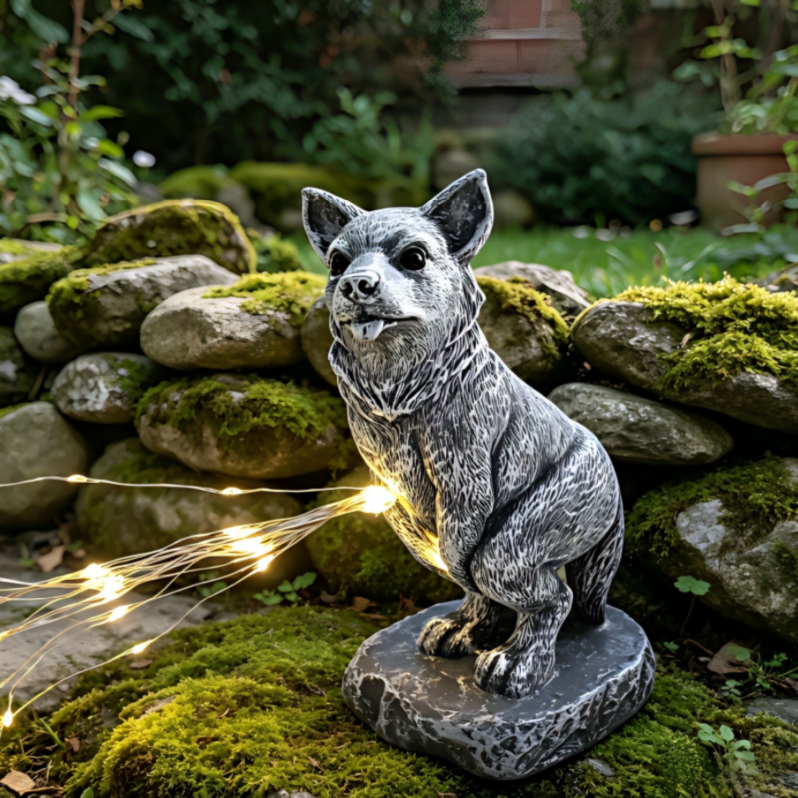 Lighted Dog Statue Decorative  - Yard Lighting Decor 评论和价格
