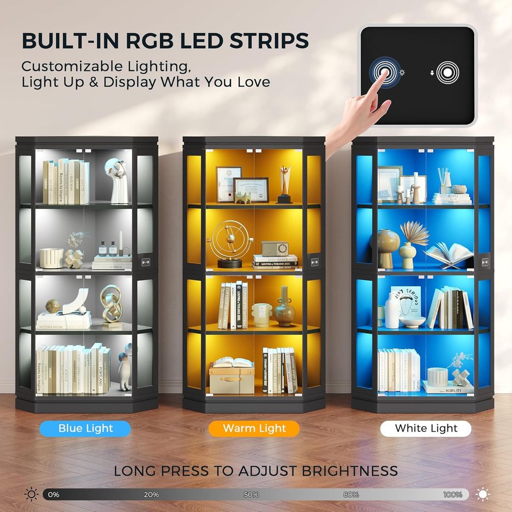 67 Tall 4-Tier Glass Display C - Lighting & Home Decor Studio Photos 评论和价格