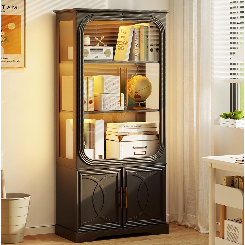69 Tall Glass Display Cabinet  - Lighting & Home Decor Studio Photos 评论和价格