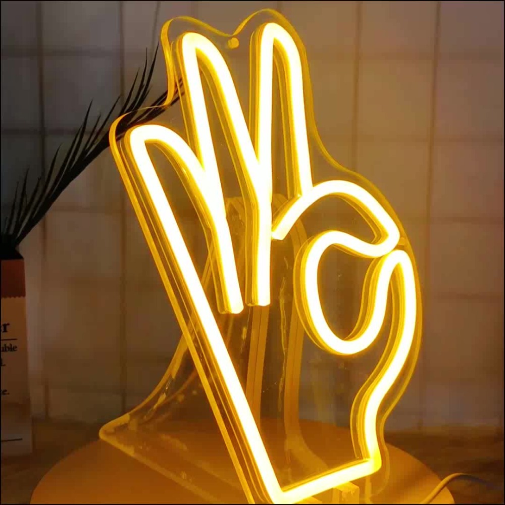 OK Gesture Finger Neon Signs,  - Ok Lighting Decor 评论和价格