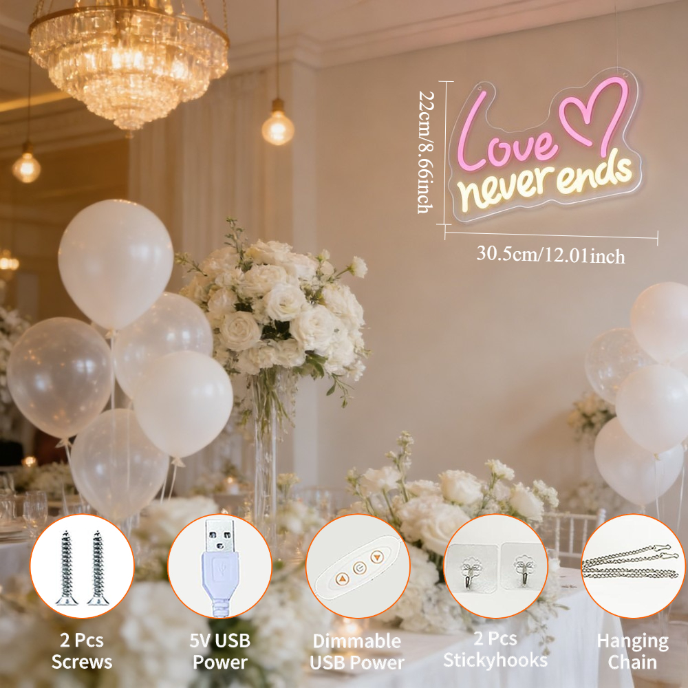 Love Never Ends LED Neon Sign  - Lighting Home Decor Ideas 评论和价格