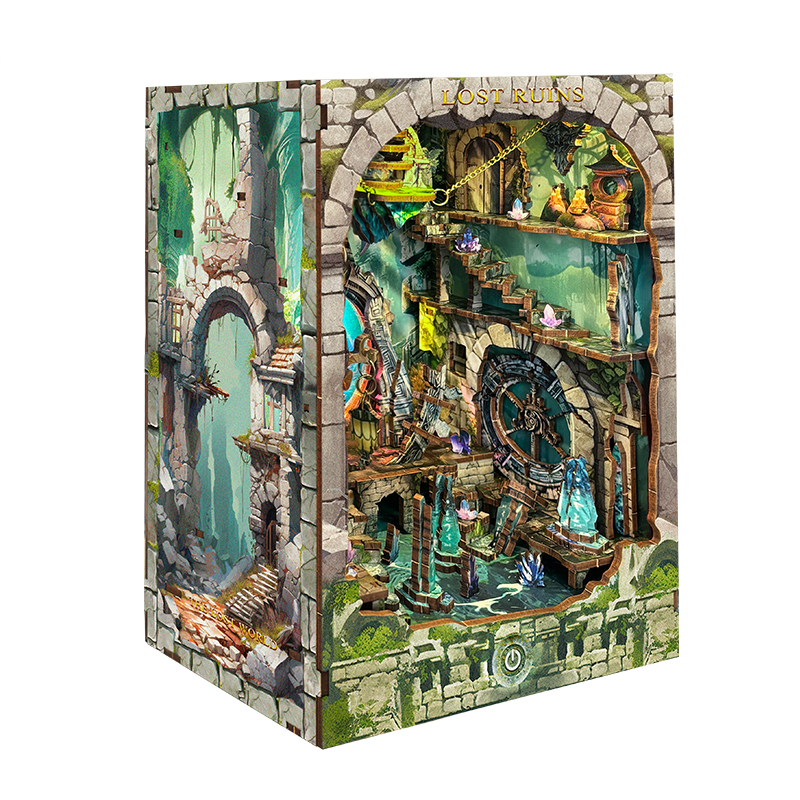 DIY Book Nook Lost Ruins Woode - Lighting Decor House 评论和价格