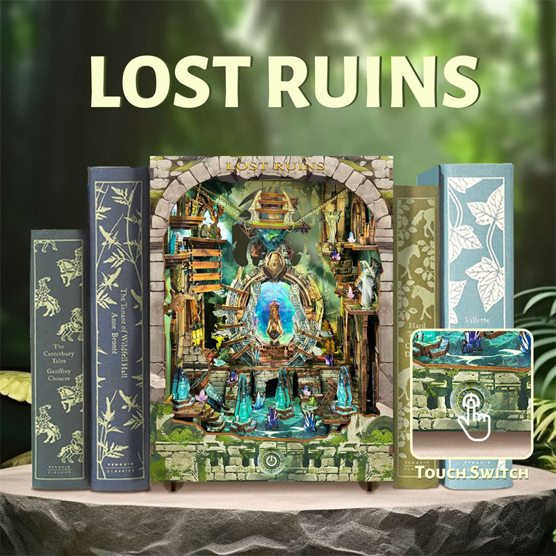 DIY Book Nook Lost Ruins Woode - Lighting Decor House 评论和价格