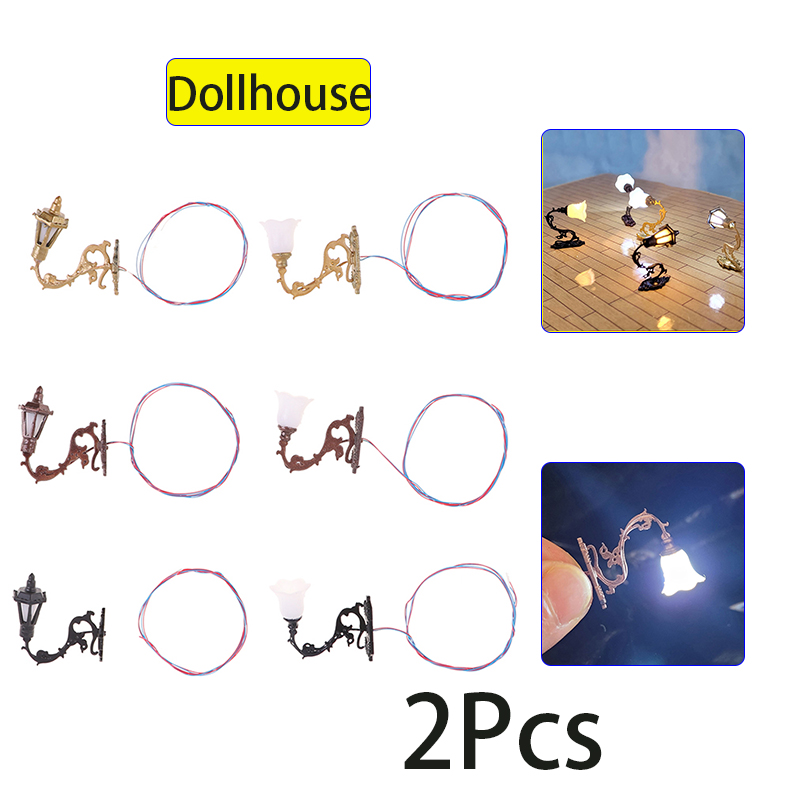 2pc Antique 1:12 Dollhouse Lam - Yard Lighting Decor 评论和价格