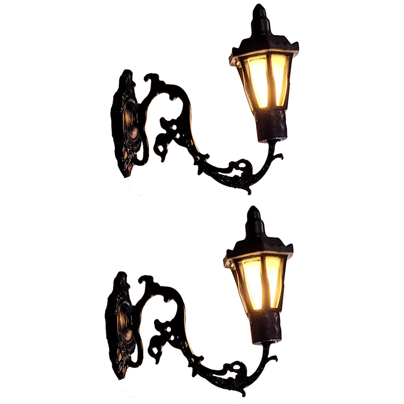 2pc Antique 1:12 Dollhouse Lam - Yard Lighting Decor 评论和价格