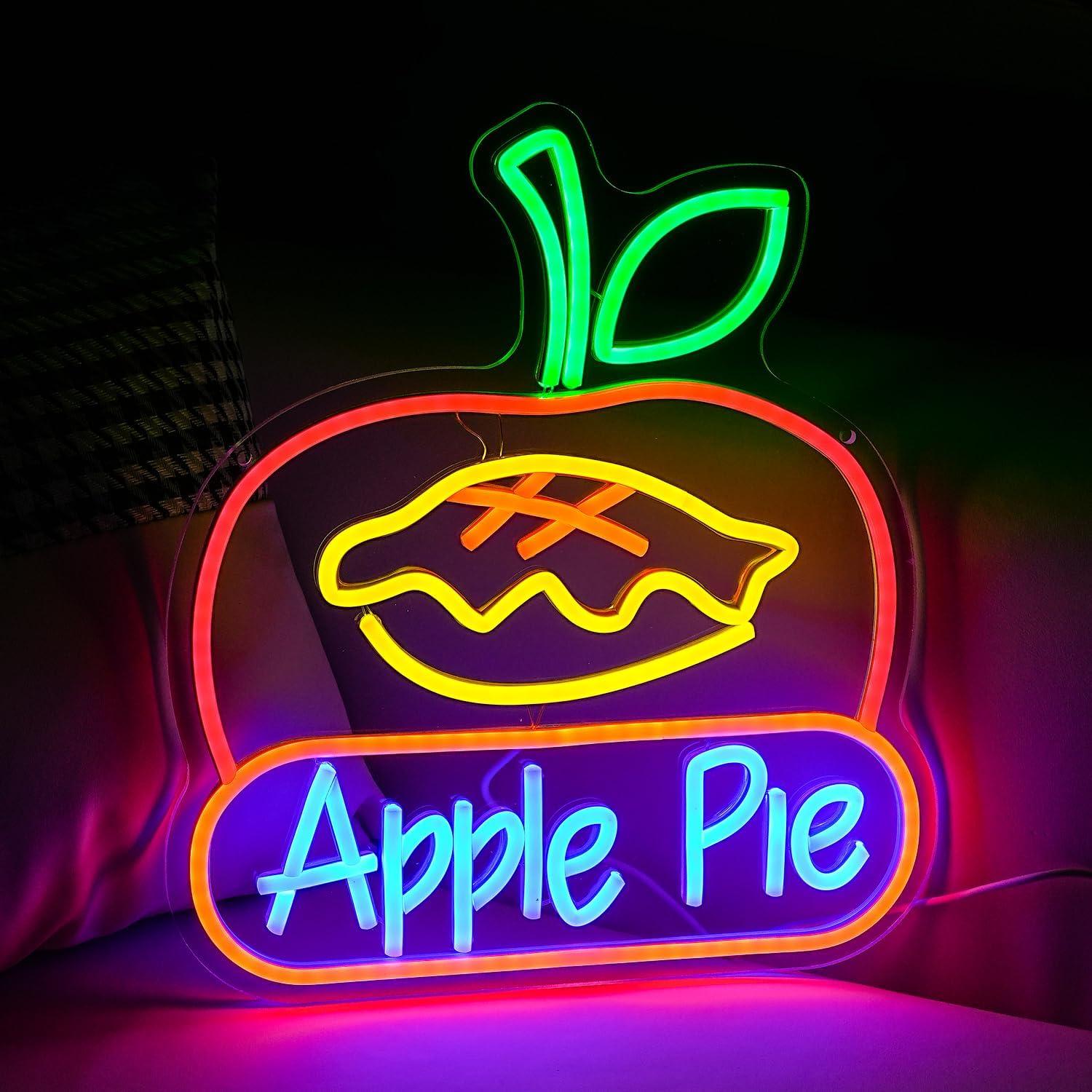 Apple Pie Neon Sign Dessert US - Lighting Decor House 评论和价格