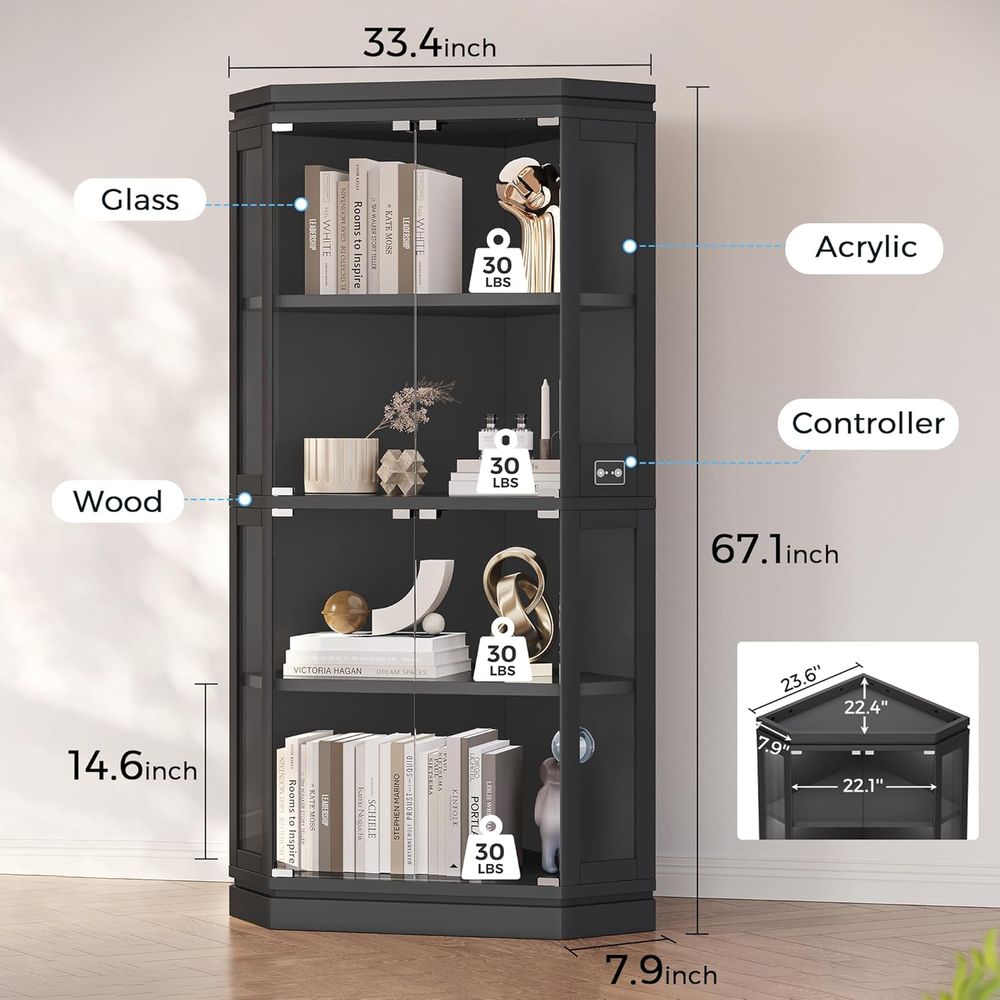 67 Tall 4-Tier Glass Display C - Lighting & Home Decor Studio Photos 评论和价格