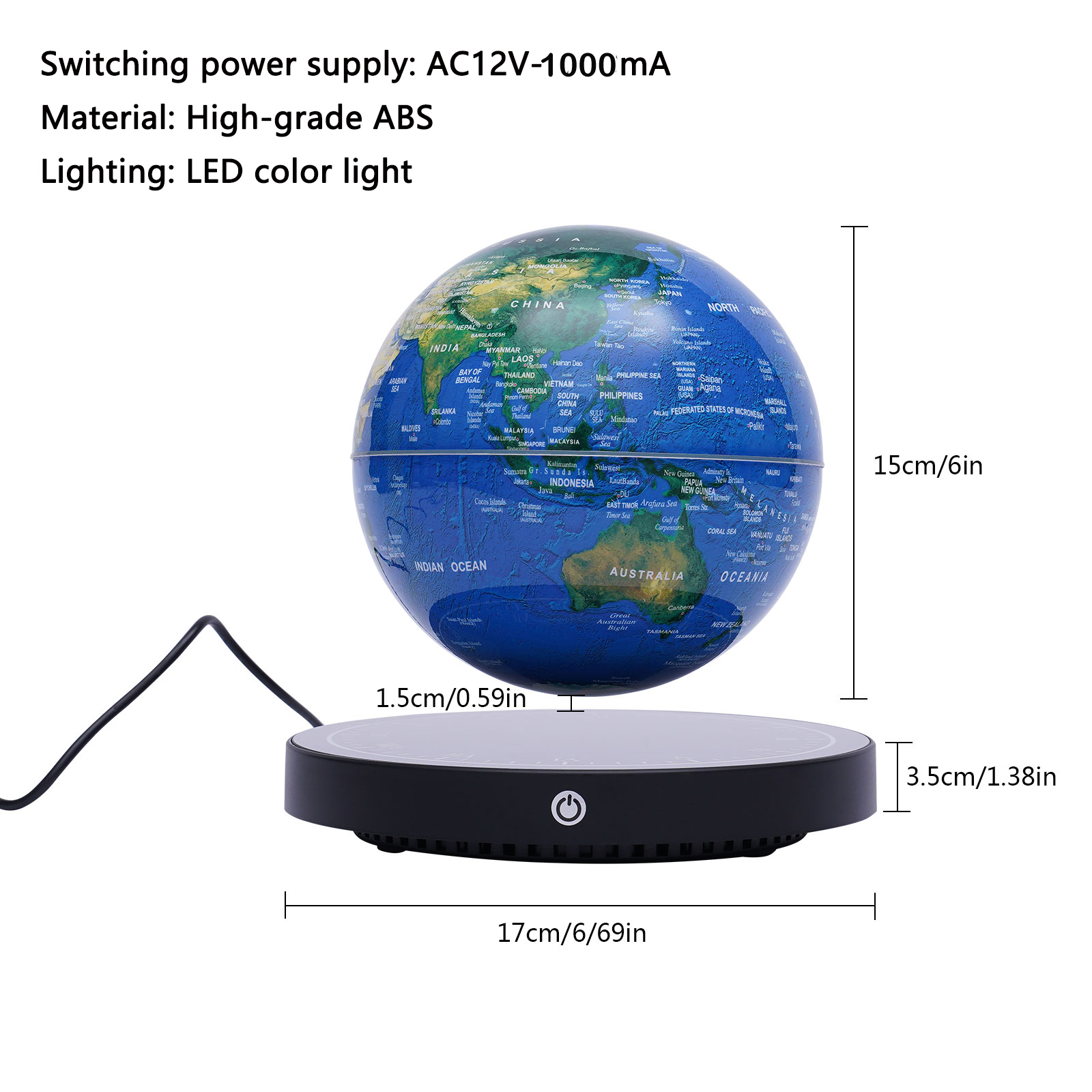 6 inch Magnetic Levitating Glo - Lighting World Decor 评论和价格
