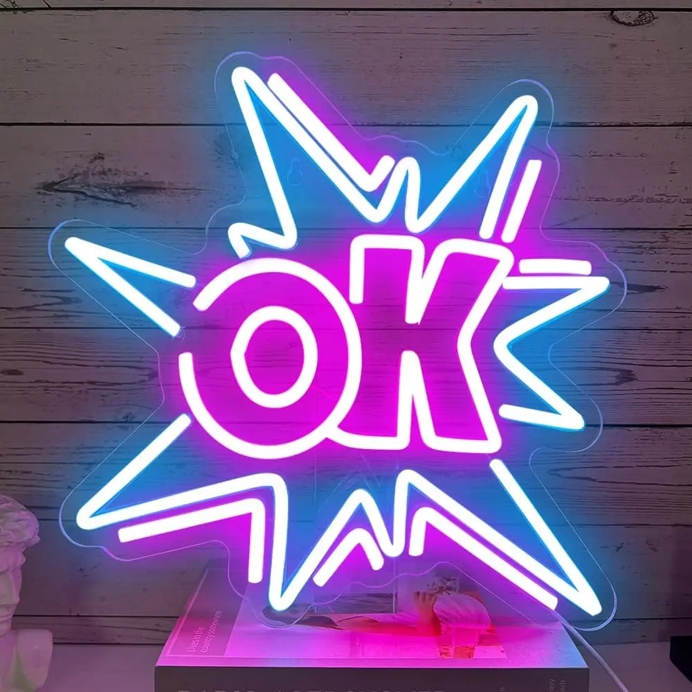 OK Comic Boom LED Neon Sign US - Ok Lighting Decor 评论和价格