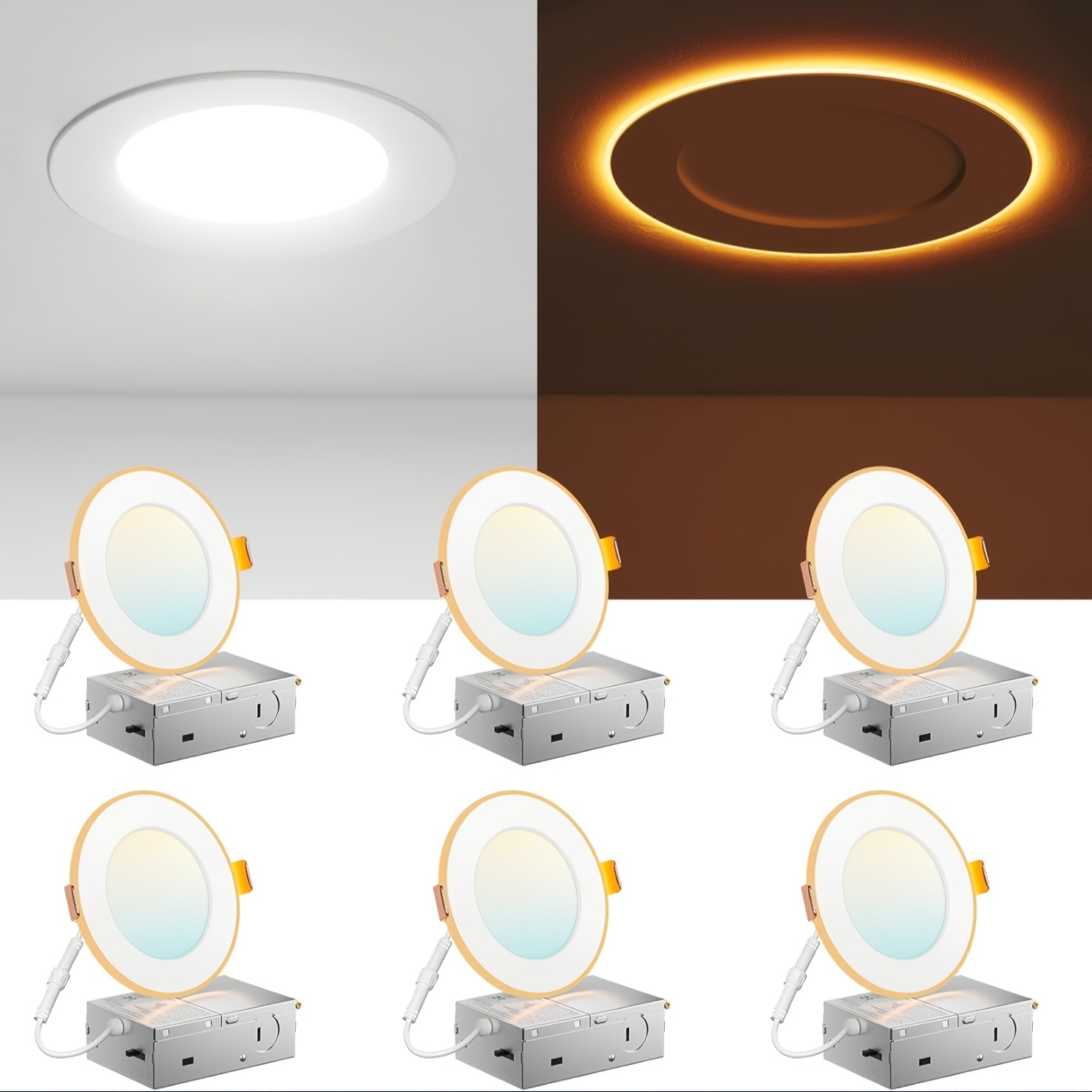 12/6 Pack 4/6 Inch 5CCT LED Re - Lightings Decoration 评论和价格