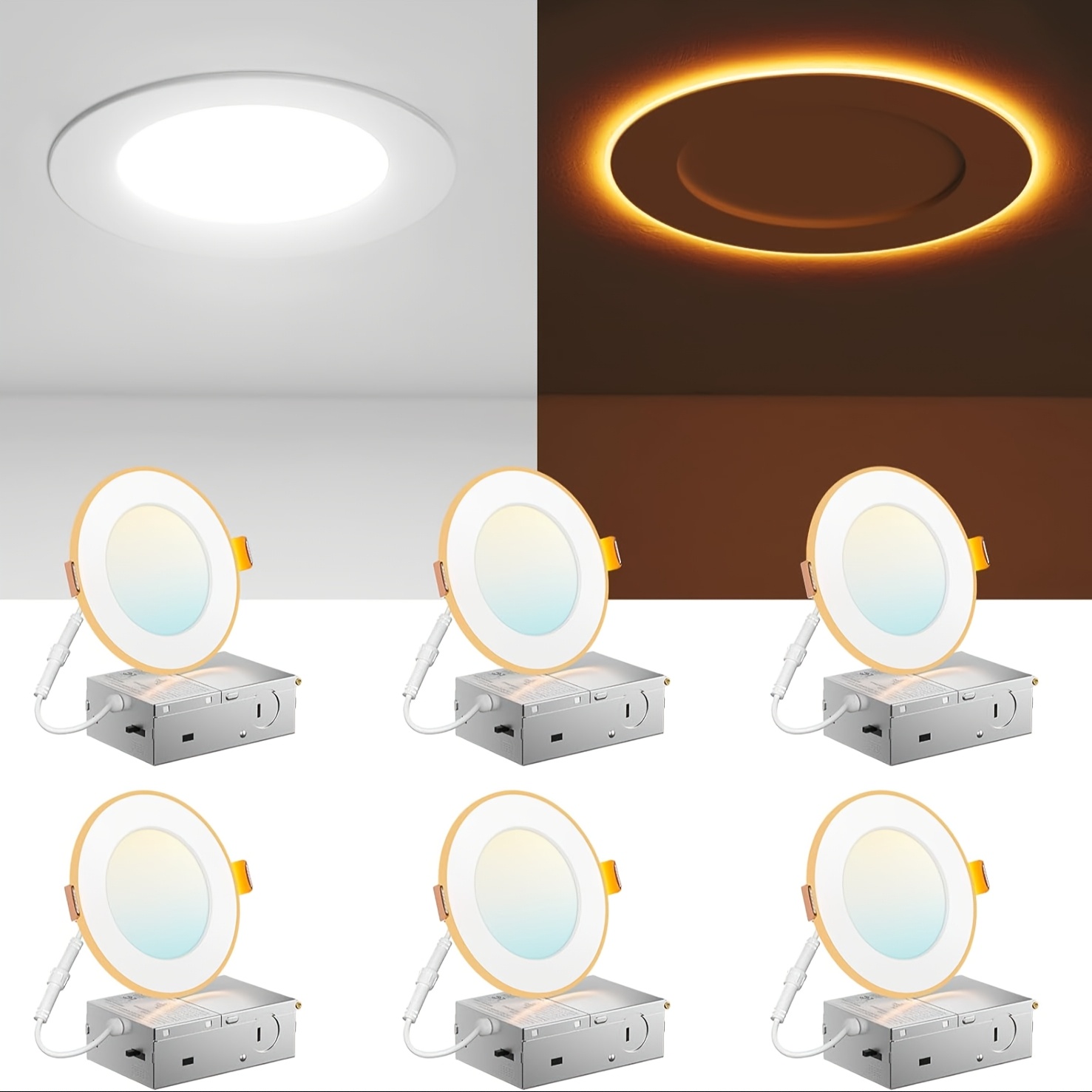 12/6 Pack 4/6 Inch 5CCT LED Re - Lightings Decoration 评论和价格