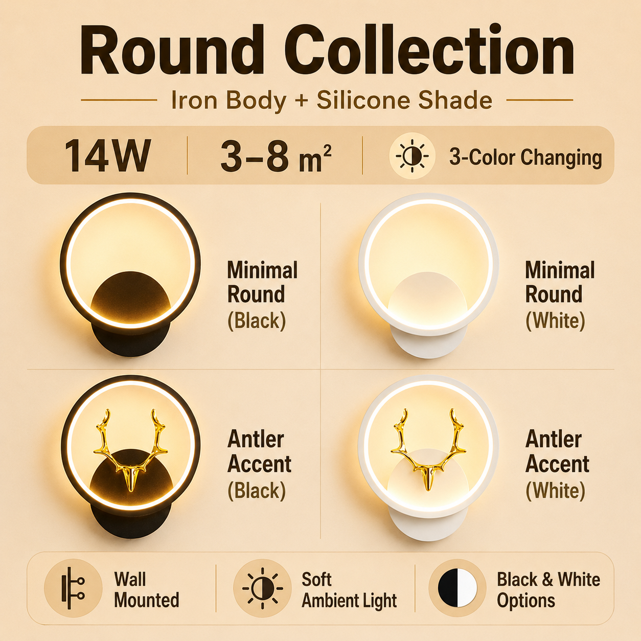 3 Colors LED Wall Lamp 110v 22 - Foyer Lighting Wall Decor 评论和价格