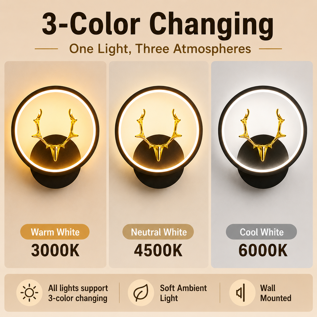 3 Colors LED Wall Lamp 110v 22 - Foyer Lighting Wall Decor 评论和价格