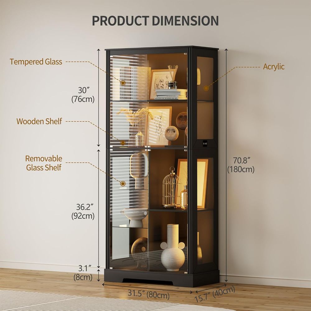 71 Illuminated Glass Curio Cab - Lighting & Home Decor Studio Photos 评论和价格