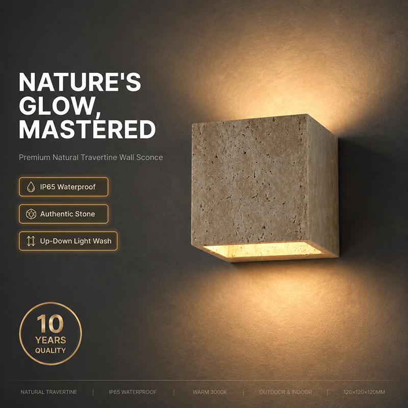 Natural Travertine LED Wall La - Foyer Lighting Wall Decor 评论和价格