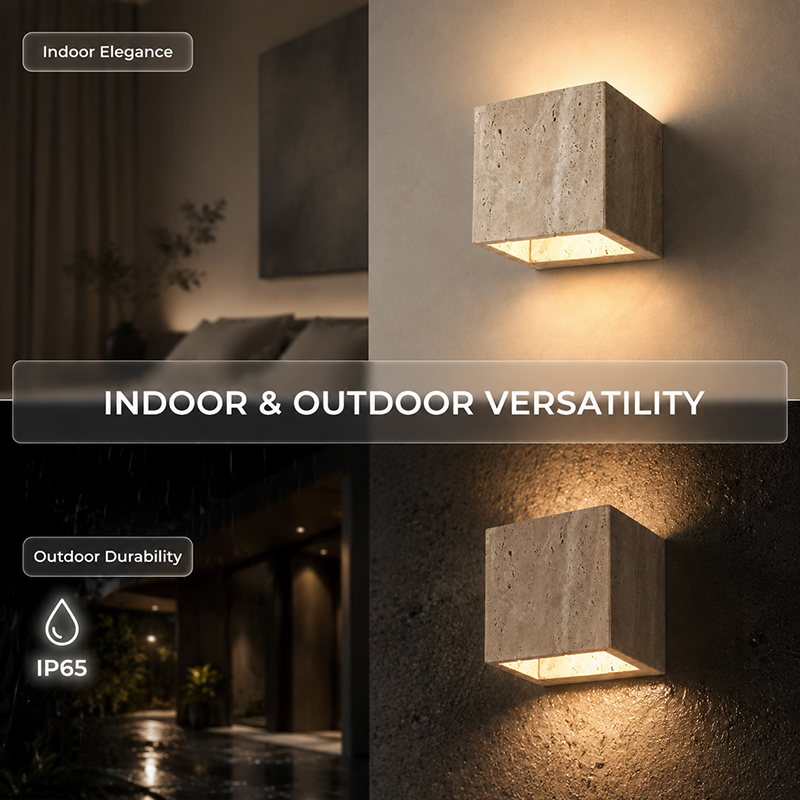 Natural Travertine LED Wall La - Foyer Lighting Wall Decor 评论和价格