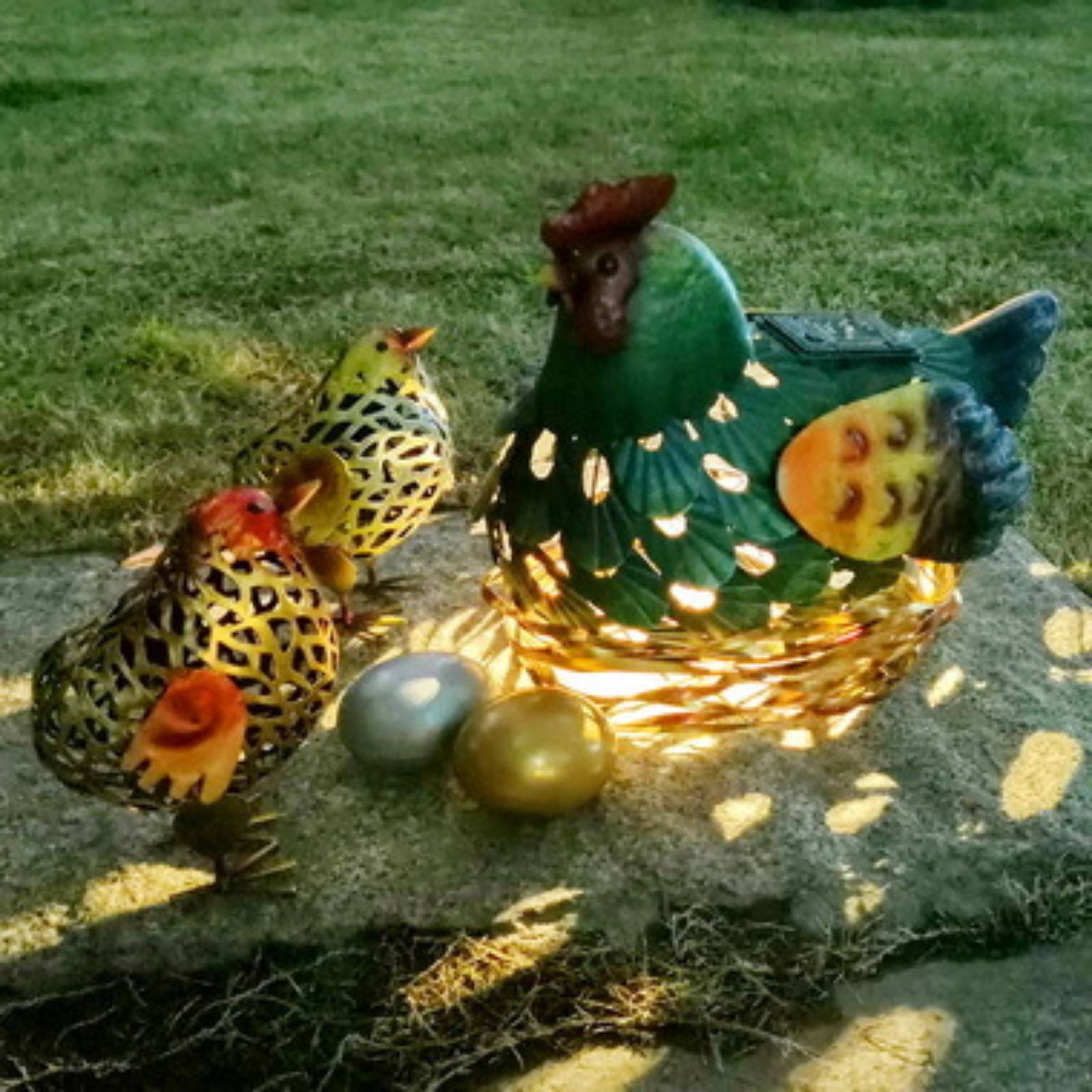 Solar Lantern Chicken Statue O - Yard Lighting Decor 评论和价格