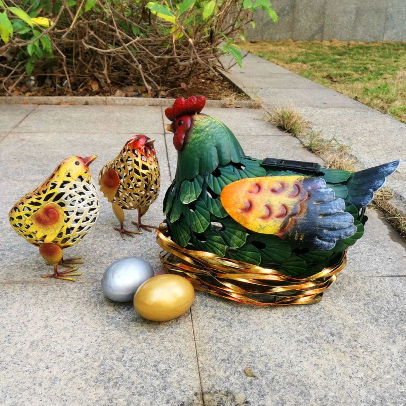 Solar Lantern Chicken Statue O - Yard Lighting Decor 评论和价格