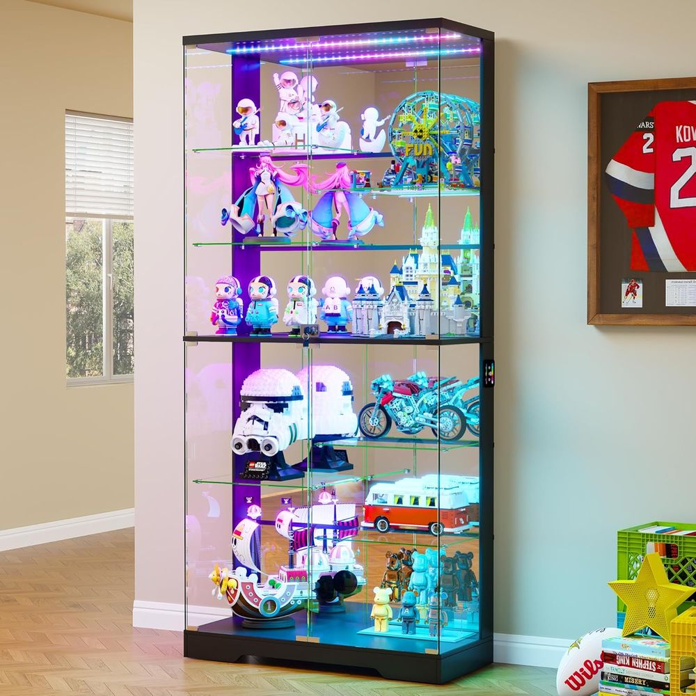 10-Tier Lockable Glass Display - Lighting & Home Decor Studio Photos 评论和价格