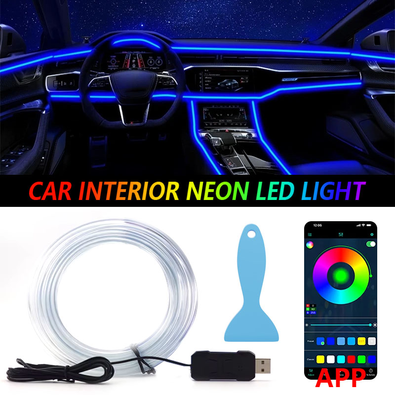Car RGB Ambient LED Light Stri - Lighting Bolt Decor 评论和价格