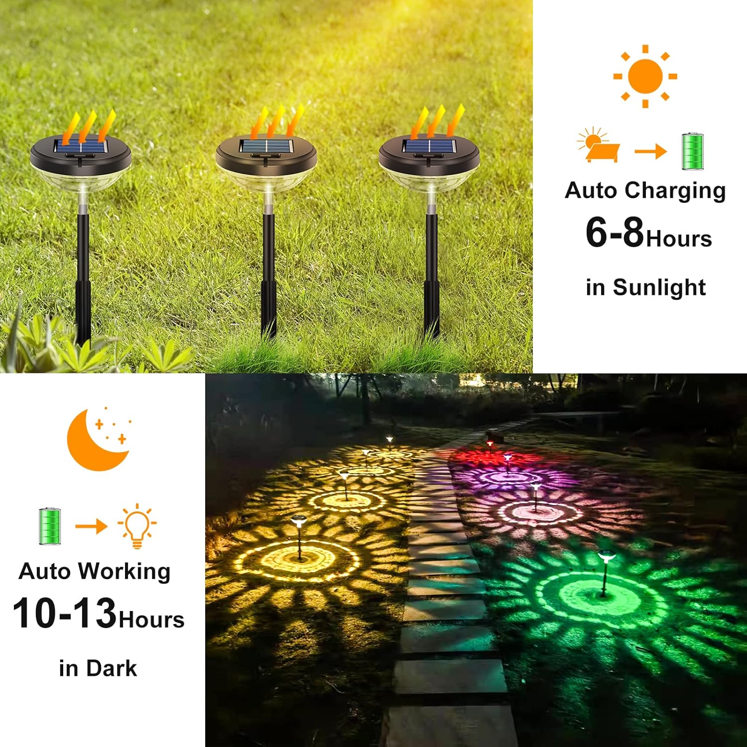 6 Pack Solar Pathway Lights wi - Yard Lighting Decor 评论和价格