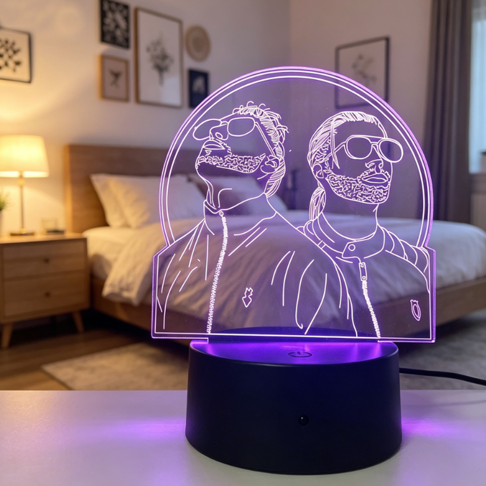 Duo Portrait 3D Illusion Lamp  - Lighting Home Decor Items 评论和价格