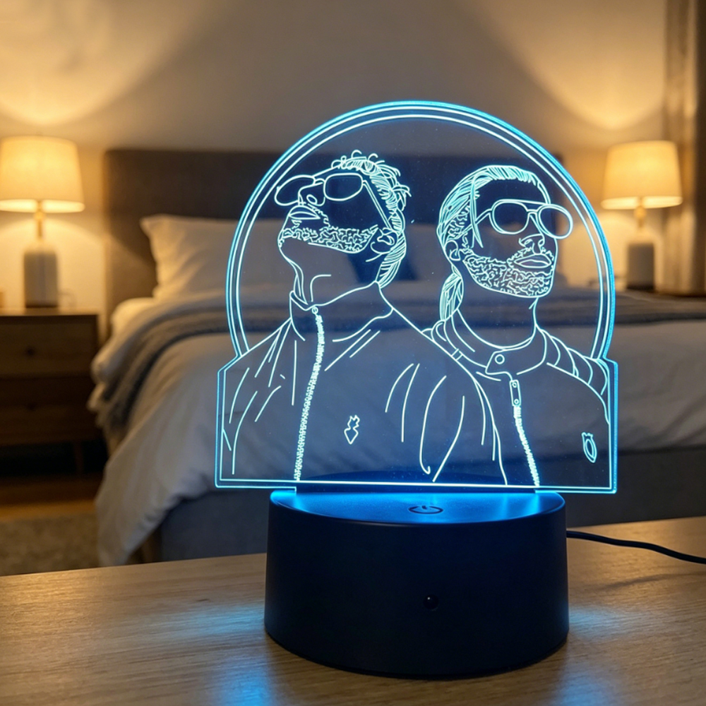 Duo Portrait 3D Illusion Lamp  - Lighting Home Decor Items 评论和价格