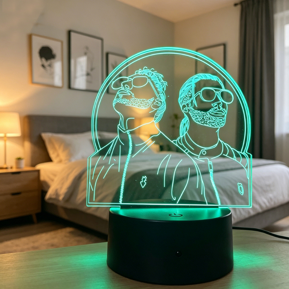 Duo Portrait 3D Illusion Lamp  - Lighting Home Decor Items 评论和价格
